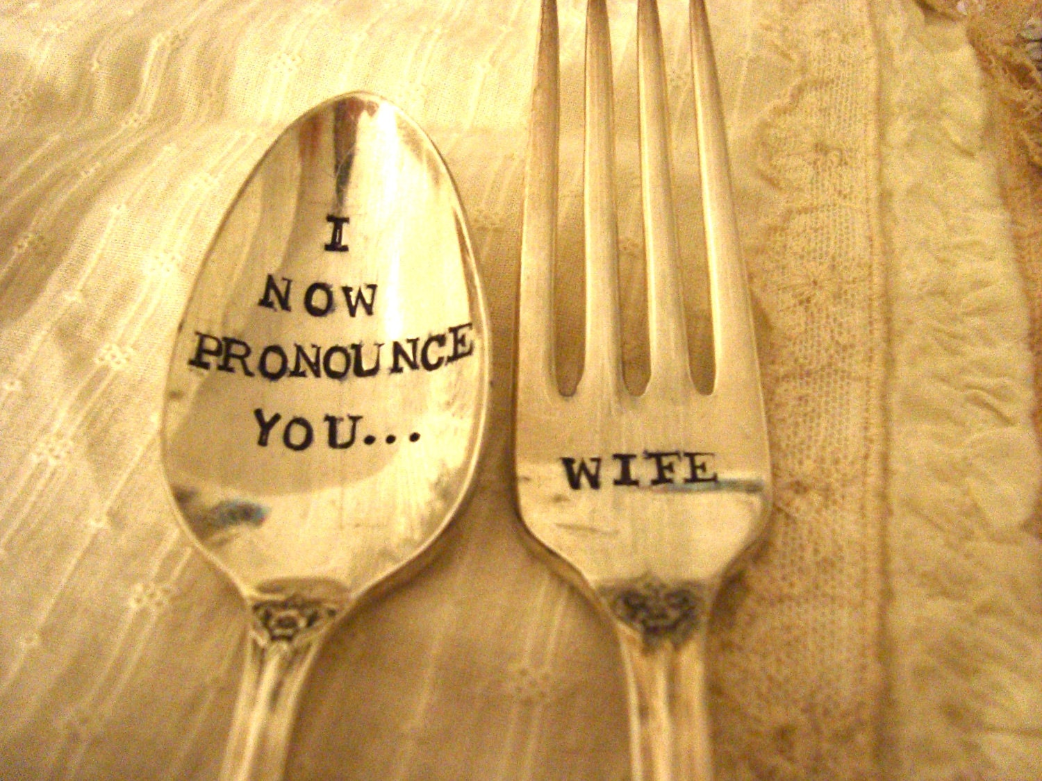Vintage I Now Pronounce You Husband and Wife Set of