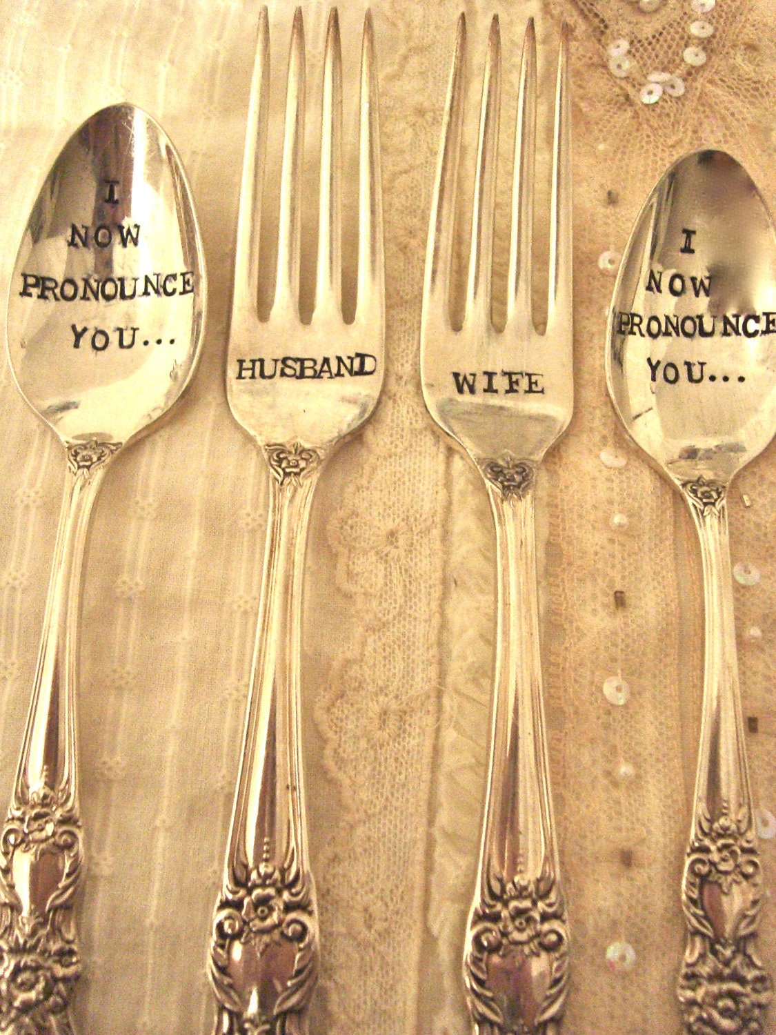 Vintage I Now Pronounce You Husband and Wife Set of