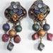 Vintage Costume Jewelry Clip On Earrings Free Shipping Blue Green Red Gold Purple Bronze Silver rhinestone