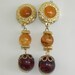 Vintage Costume Jewelry Clip On Earrings Earth Tone Dangling Free Shipping
