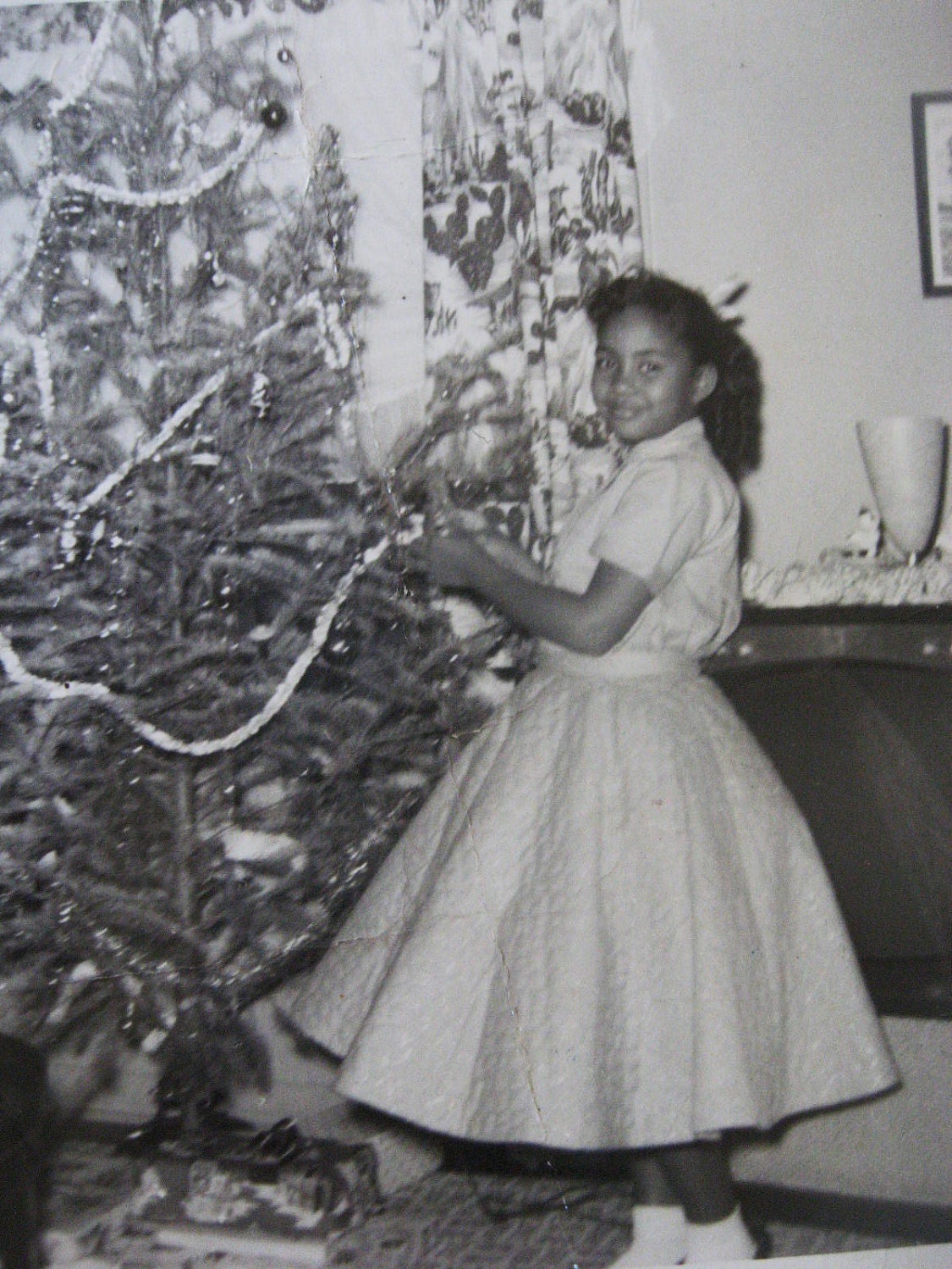 Poodle Skirt by the Christmas Tree. . .1950's Vintage