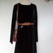 Vintage Long Sleeved Velvet Little Black Dress ((Size Medium to Large))