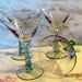 Set of 4 Champagne Glasses-Handblown-Bubble Stems