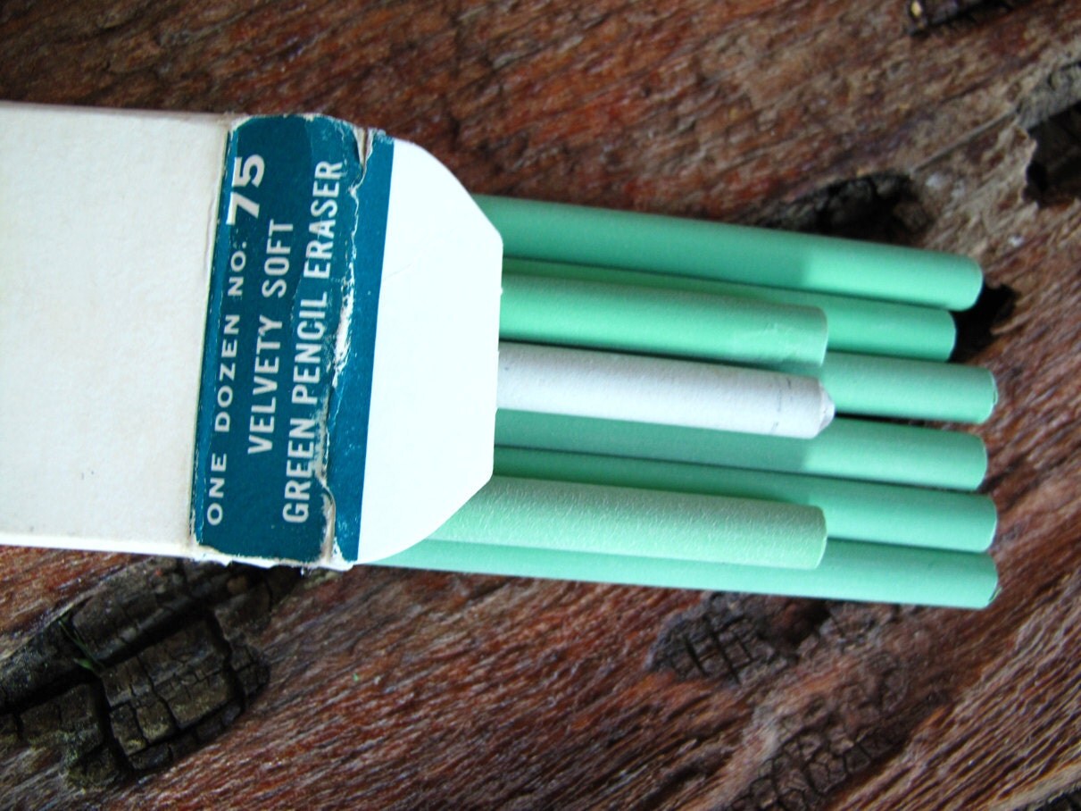 Vintage Faber Castell Electric Erasers Soft Green and White