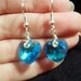 Dangle Earrings / Blue Crystal Hearts