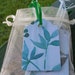 Gift tag /hang tag /price tag /Blue with green leaves/ glitter /28 count
