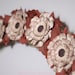 Thanksgiving Decor Autumn Wreath Tea Dyed Wreath Paper Flowers Copper Colored Leaves Large