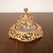 Gold Gilt Perfume Bottle and Glass Dish