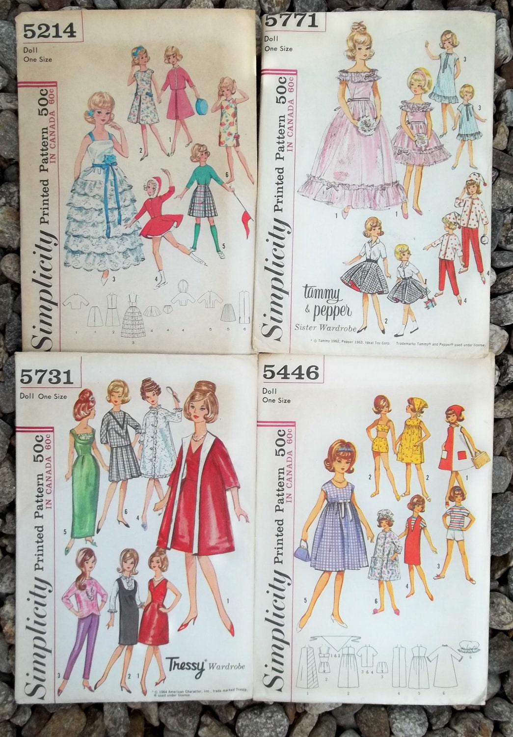 Vintage Collector Barbie Doll Clothes Patterns 1960s LOT