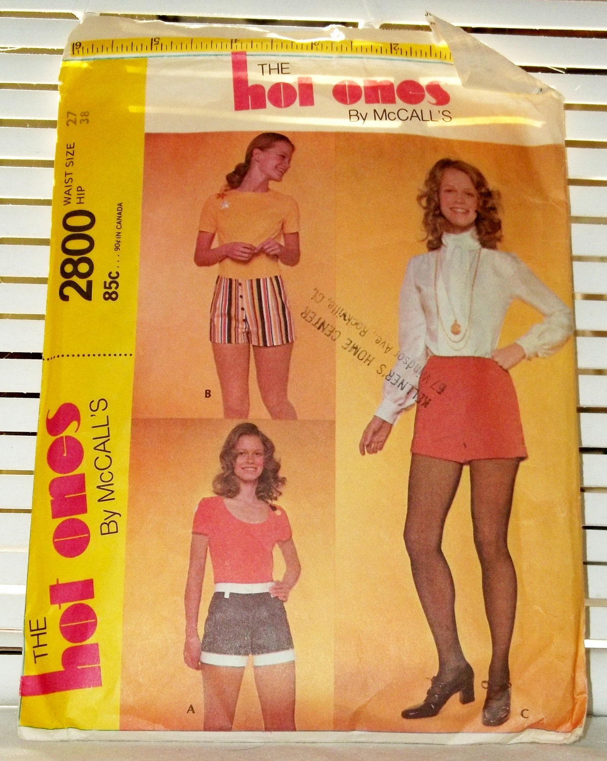 1970s Vintage Pair of Hot Pants McCallsPattern Shelley Hack