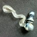 The Wavelength Glass Sherlock Pipe........................Deep Dish Built in Screen.........Clear and Blue Silvery Glass