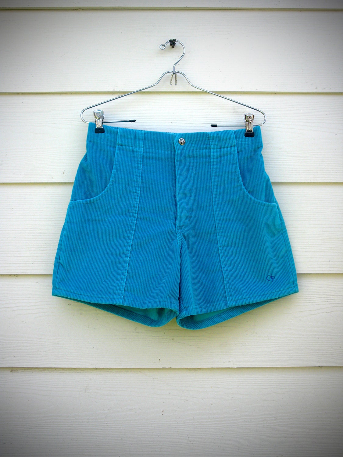 Vtg Men's OP Totally Tubular Teal Corduroy Shorts