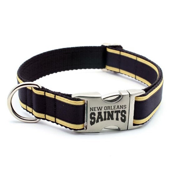 New Orleans Saints Dog Collar with Laser Etched by LaserPets