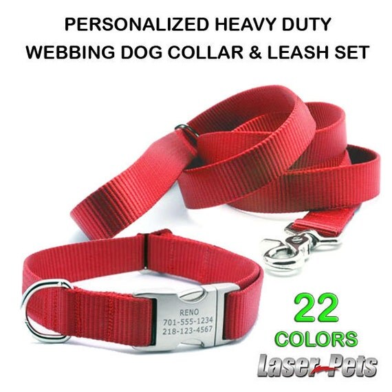 HEAVY DUTY Personalized bing Dog Collar and by LaserPets