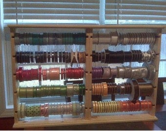 Double size Ribbon rack holds 250 4-5 inch spools. hinged & collapsible . store display