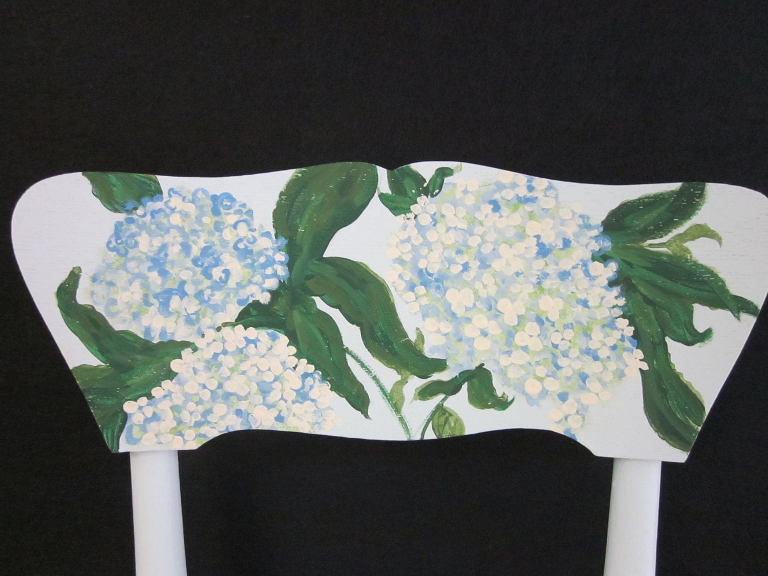Script Flower Hydrangea Chair chair vintage shabby cottage hand painted hydrangeas – Haute Juice
