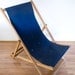 reserved fpr dominic - vintage navy blue folding deck chair