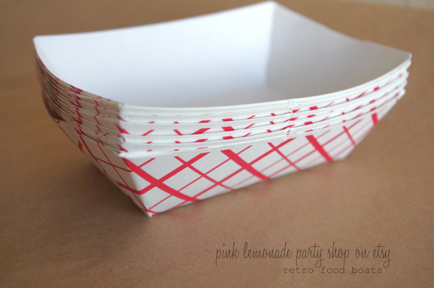 Small ReTRo Red CHeCK Food BoaTs and Free Diy by pinklemonadeparty