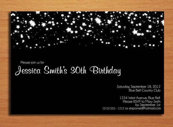 Elegant Starry Night 30th Birthday / Customized Printable