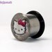 Hello Kitty in a Sea of Glitter Plug 12mm / 1/2" Single-Flared 316L Surgical Steel SINGLE OOAK - Ready Now