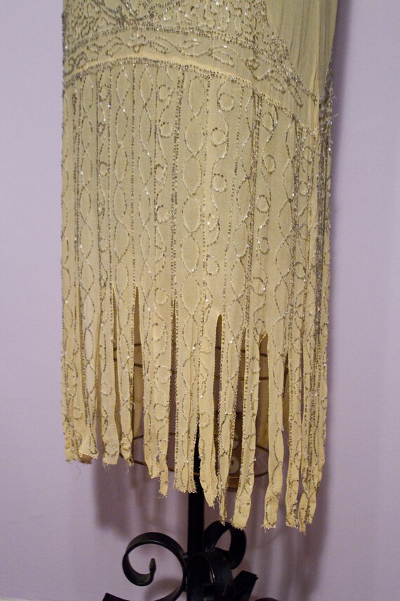 1920's Yellow Silk Beaded Flapper Dress by GarbOhVintage on Etsy