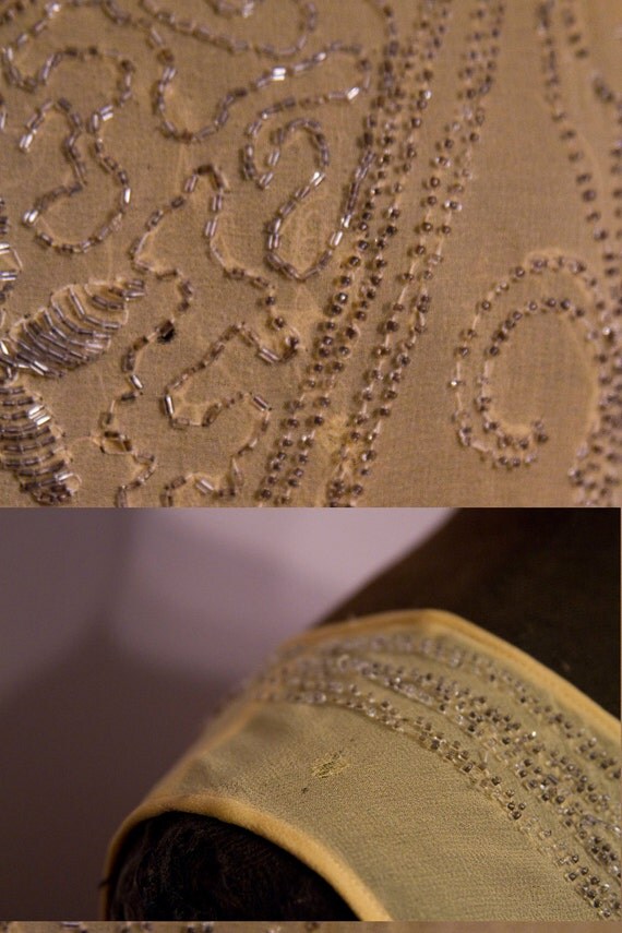 1920's Yellow Silk Beaded Flapper Dress by GarbOhVintage on Etsy