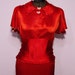 1930's Fall Rust Crinkle Silk Gown With Rhinestone Details