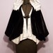 1930's Black and White Velvet Hooded Cape