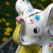 60s Vintage Ceramic Elephant Planter with Pink Blue and Yellow Flowers The National Potteries Company of Cleveland Ohio Made in Japan