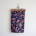 vintage french fabric from the 70's with bright rose design in pink, navy, aqua, yellow and brown