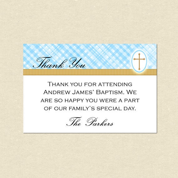 Items similar to Printable Baptism / Christening Thank You Note file