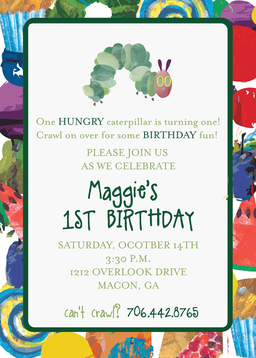 Etsy Very Hungry Caterpillar Invitations 5