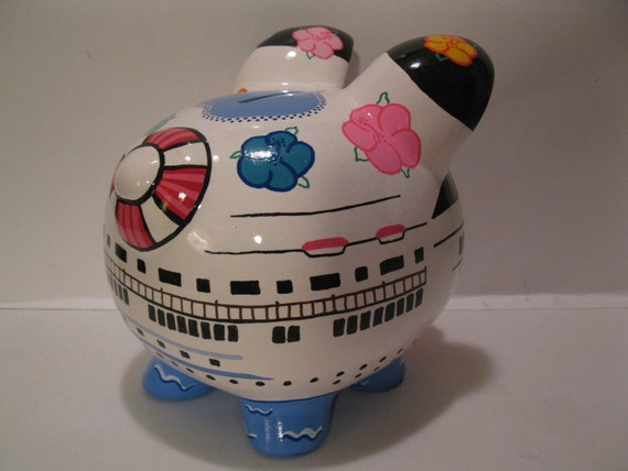 Cruise Ship Piggy Bank MADE TO ORDER Personalized by PigPatrol