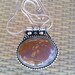 SALE Antique necklace jasper silver tone pendant in ethnic style