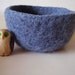 felted wool bowl container treasure dish fuzzy Blue