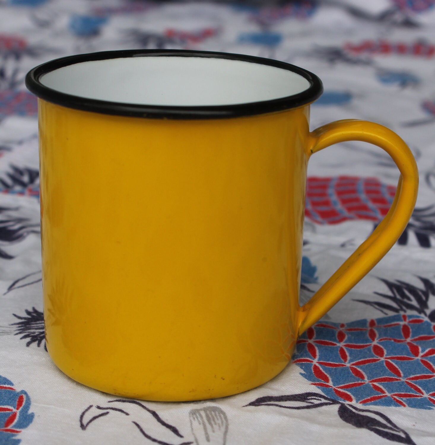Yellow Enamelware Mug Made in Japan