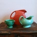Collection of Vintage Fiesta ware Gravy Boat pitcher and creamer