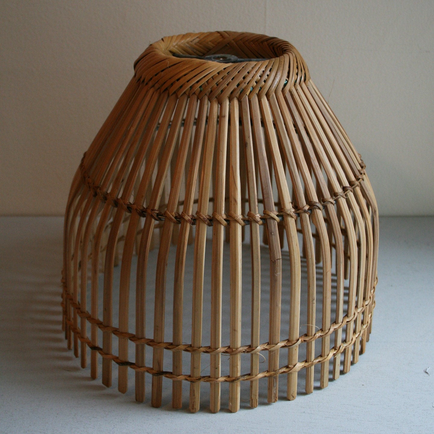 Vintage Basket Lamp shade circa 1970s