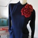 vintage 50's navy blue heavy rayon dress