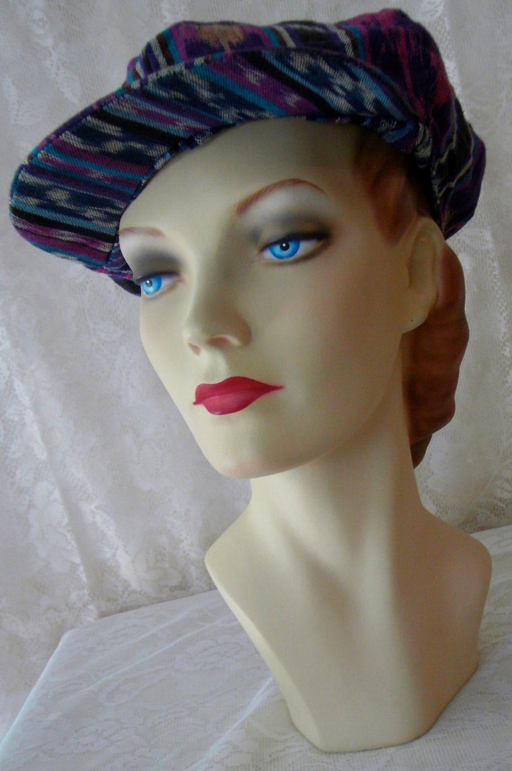 Vintage 1970s Reversible Newsboy Cap Purple & Blue UNISEX – Haute Juice