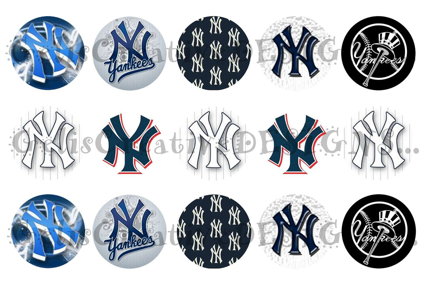 New York Yankees 2 inspired 1 digital image sheet for