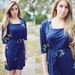 Vintage 1970's Blue Floral Spring Summer Dress