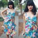 Vintage 1980s Colorful Floral Print Summer Wrap Dress