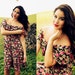 Vintage 1980s Colorful Off The Shoulder Rose Floral Dress