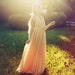 Vintage 1960s Peach Off The Shoulders Flowy Romantic Maxi Dress