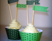 St Patrick's Day Party - PRINTABLE Party Flags & Cupcake wrappers green decoration diy digital pdf Il_170x135