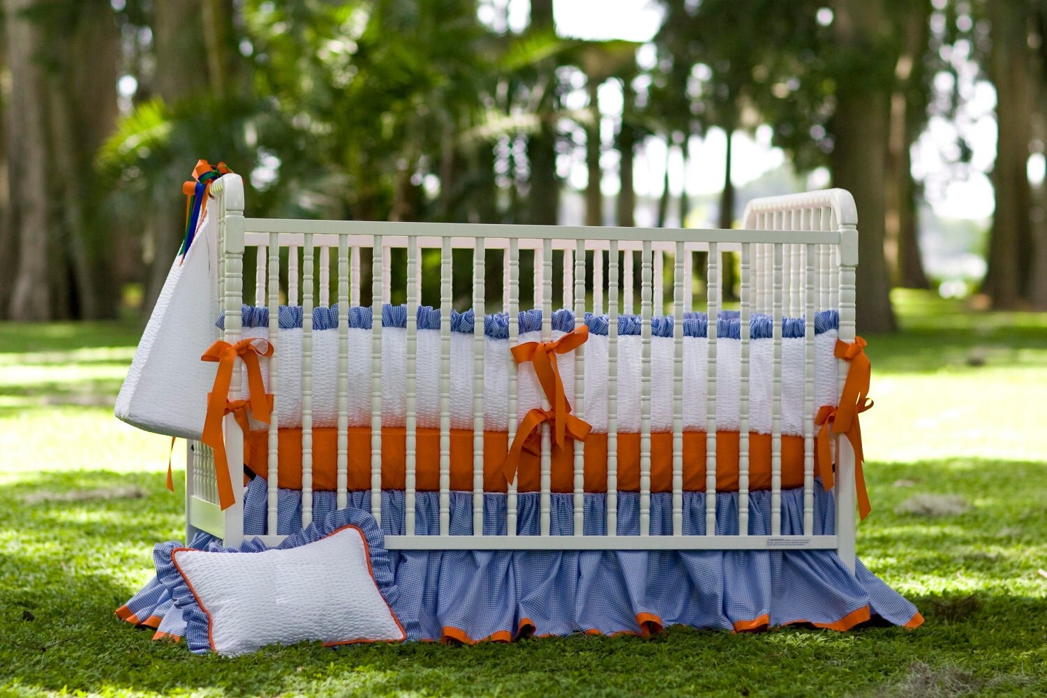Crib Set Orange & Blue Theme by on Etsy