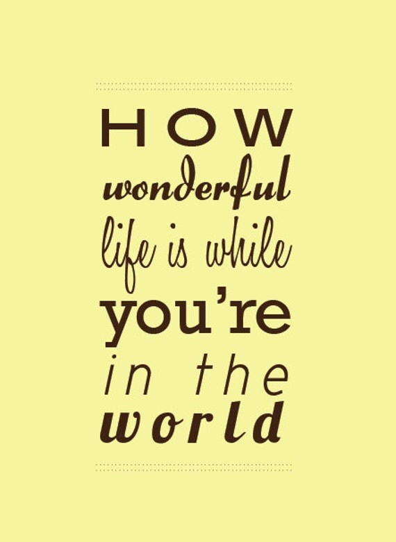 Items similar to How Wonderful Life Is Elton John lyrics print on Etsy