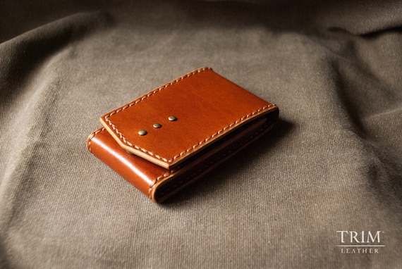 Items similar to Red Sand leather Card holder on Etsy