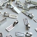 10 Large rectangle glue on bails antique silver plated 25x8mm KA12361